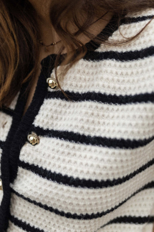 WW | gestreifter Rundhalsjacke