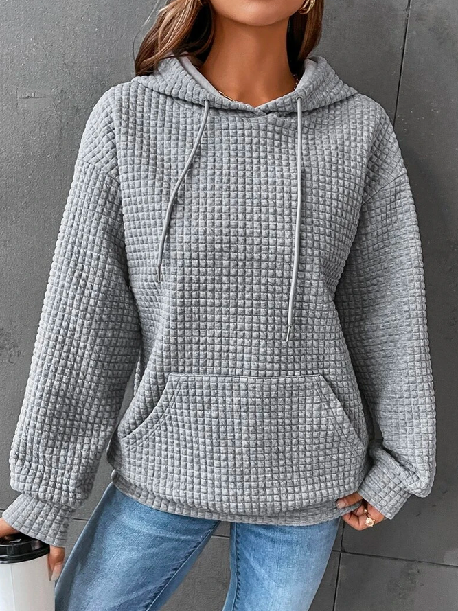 WW | Waffelstrick Hoodie Damen - lässiger Oversized Pullover