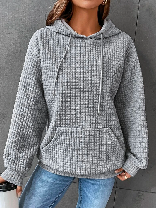 WW | Waffelstrick Hoodie Damen - lässiger Oversized Pullover