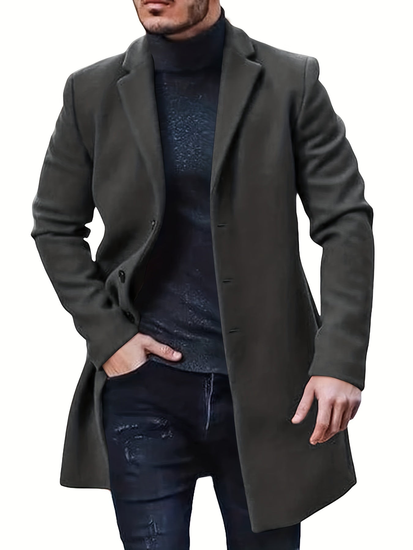 WW | Mid-Length Button-Down Trench Coat For Men - Perfect for WW | Days