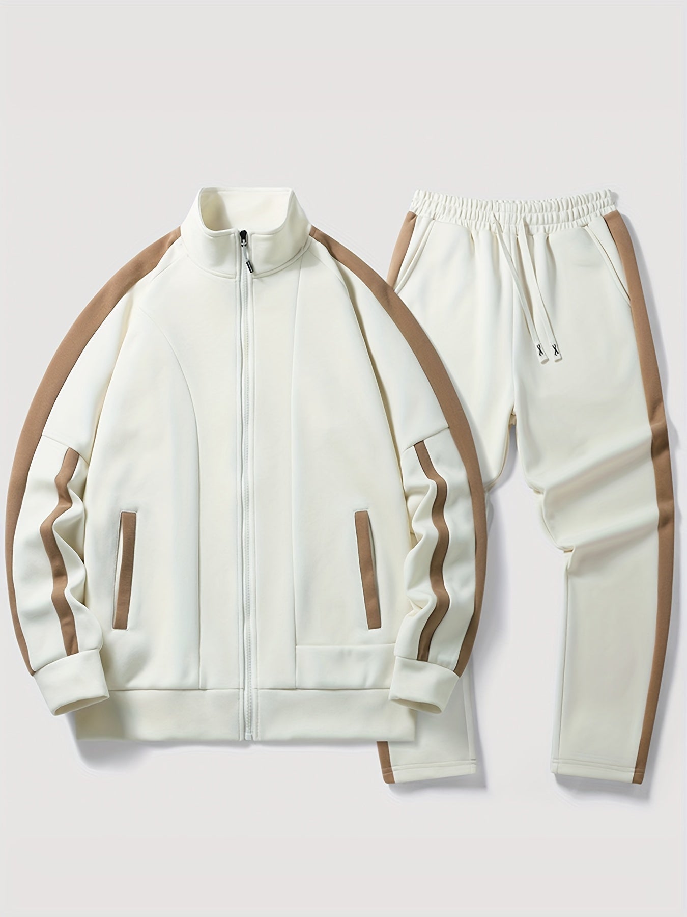 WW | Men's Tracksuit - Sporty Jogging Suit with Contrast Stripes