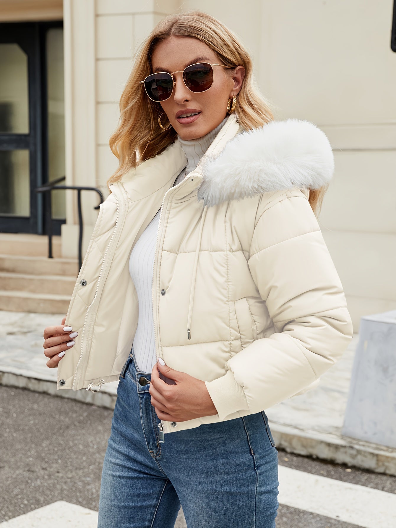 WW | Elegant and Warm Black Puffer Jacket for Winter