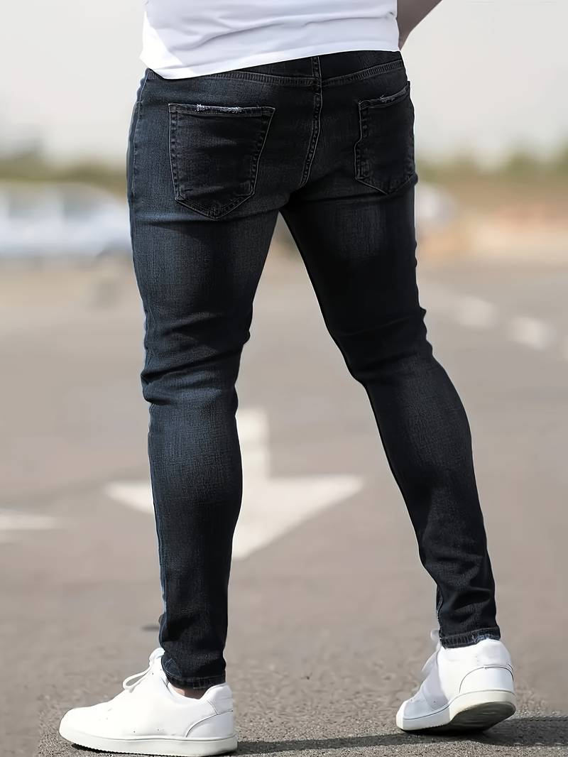 WW | Skinny Fit Jeans with Rips - Stretch Denim Pants for Everyday & Streetwear Style
