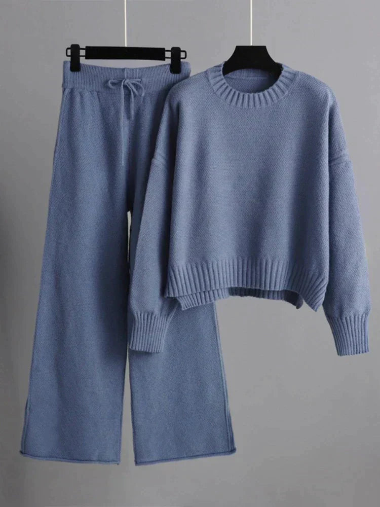 WW | Winter Knit Duo: Sweater & Wide-Leg Pants Set