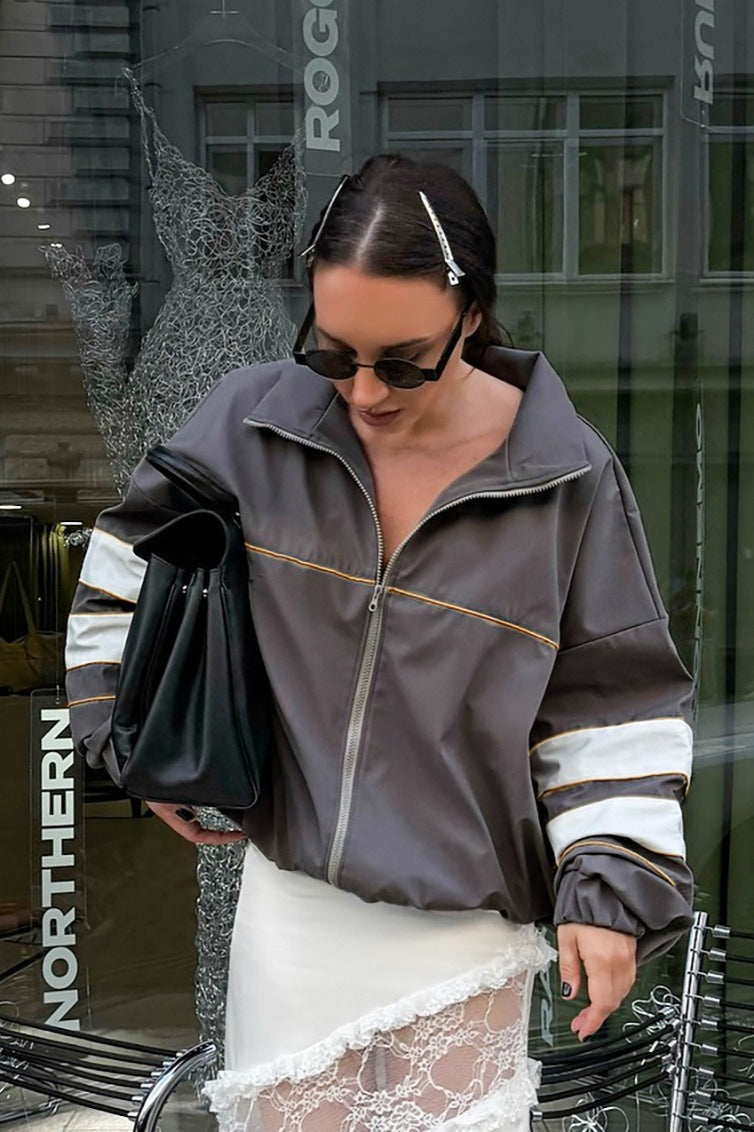WW | Stehkragen Farbblockjacke