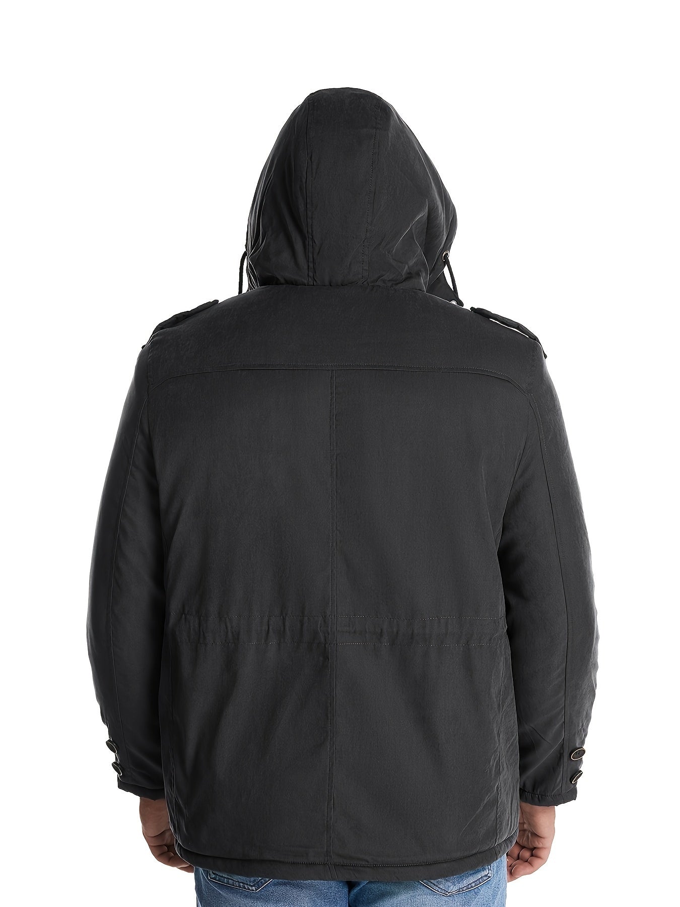 WW | Warme Fleece Multi Taschen Kapuzen Cargo Winterjacke - Perfekt für Freizeitaktivitäten