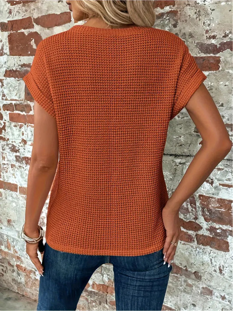 WW | Geknotet gestrickter Top mit Front für Damen
