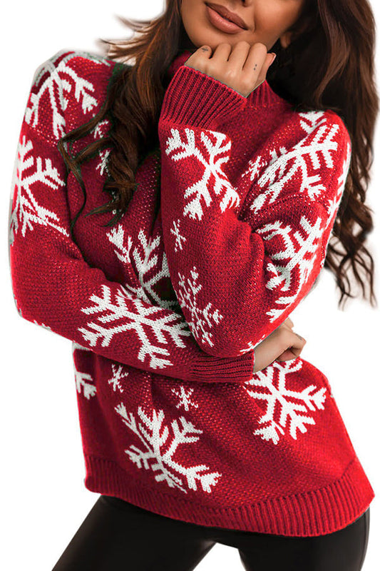 WW | Rollkragen Weihnachtsdruck Strickpullover