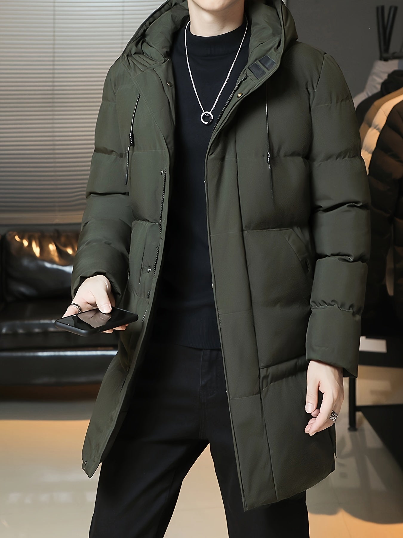 WW | Men's Hooded Zip Padded Winter Jacket - Perfect for Outdoor Activities