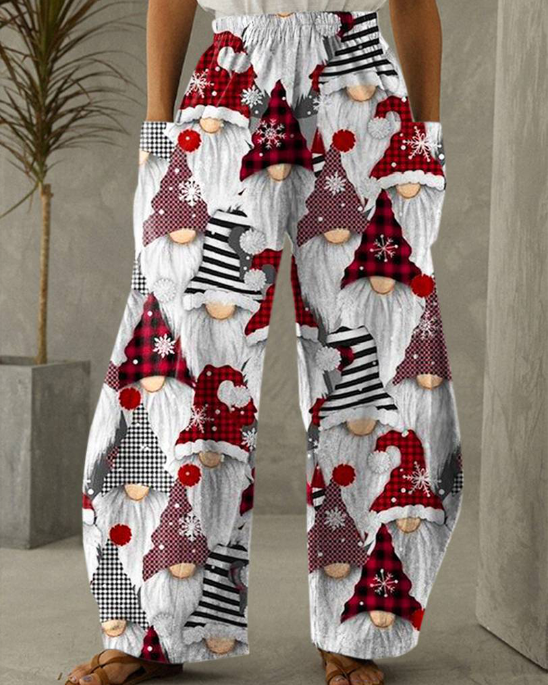 WW | Christmas Print Casual Trousers