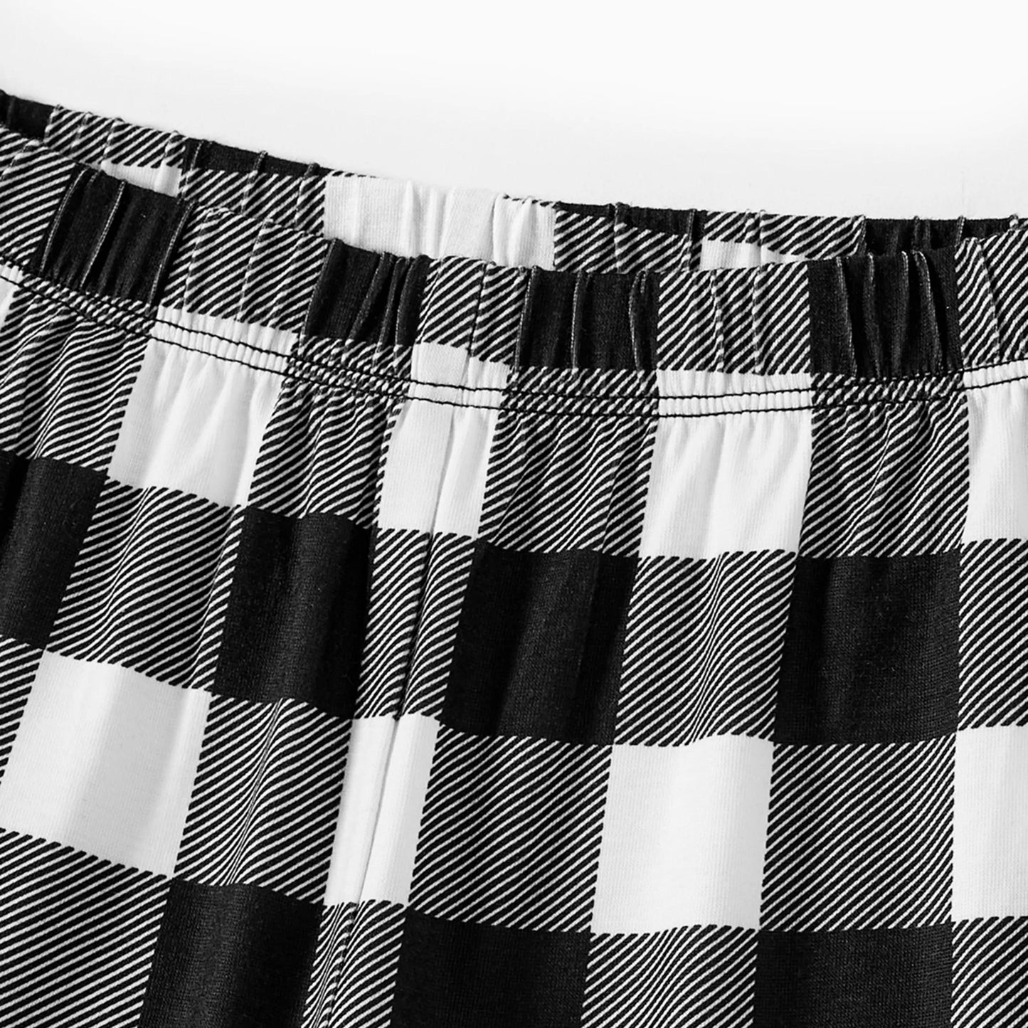 WW | Couple Black and White Checked Pajamas "Santa Squad" and Santa Claus Print