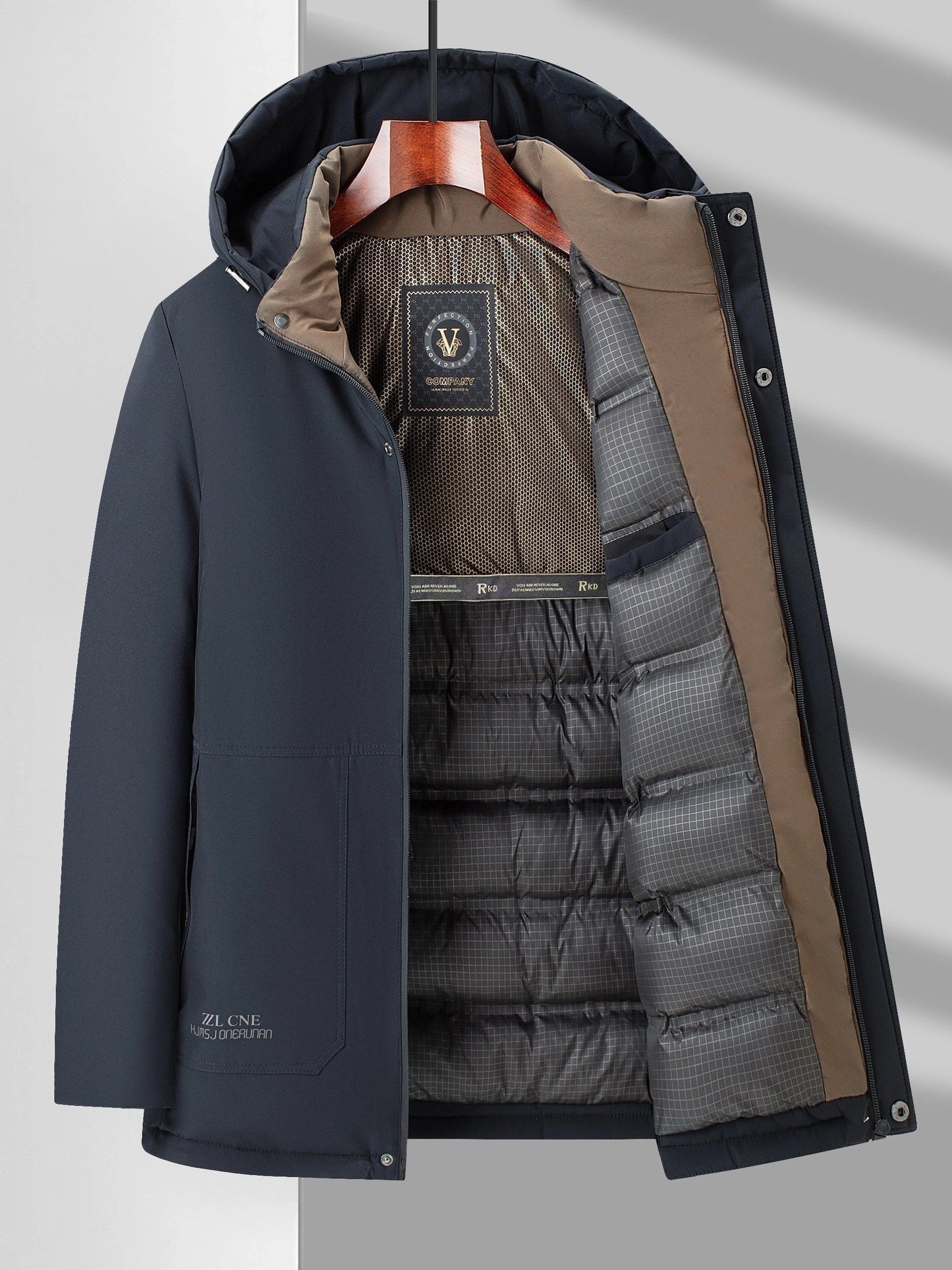 WW | Hooded Long Sleeve Zip-Up Padded Winter Jacket for Men - Perfect for Outdoor Activities
