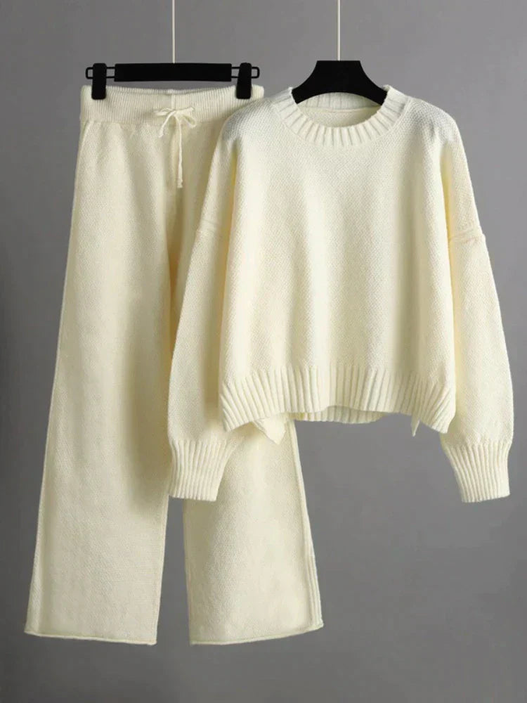 WW | Winter Knit Duo: Sweater & Wide-Leg Pants Set