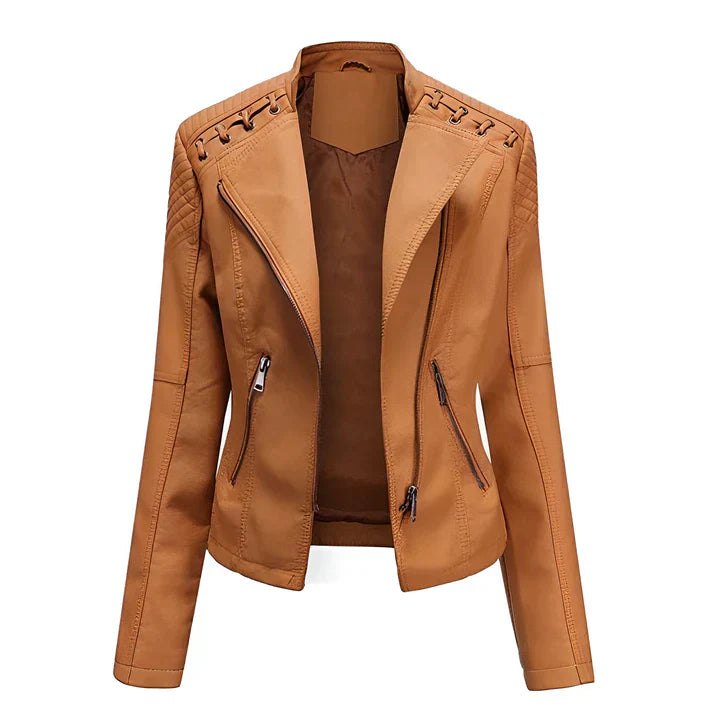 WW | PU leather jacket with zip closure