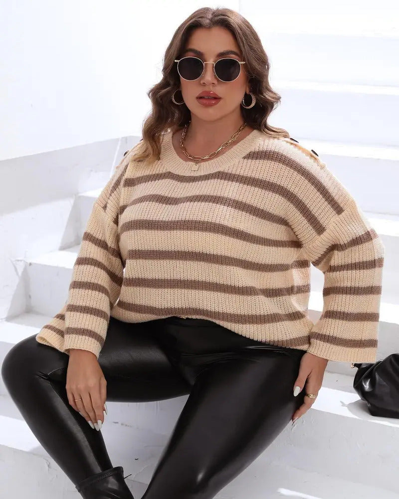 WW | Gestreifter Teardrop-Pullover