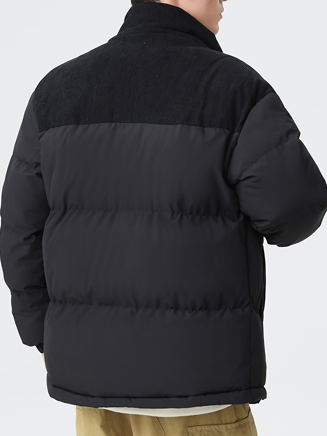 WW | Trendy Color Block Puffer Winter Jacket for Men - Perfect for Outdoor Activities