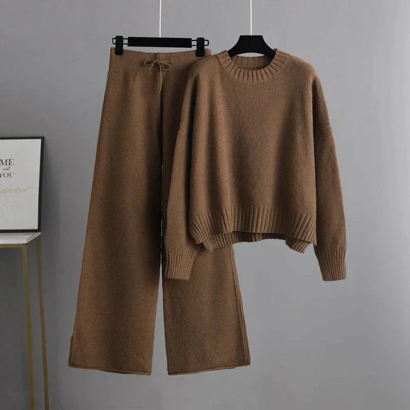 WW | Winter Knit Duo: Sweater & Wide-Leg Pants Set