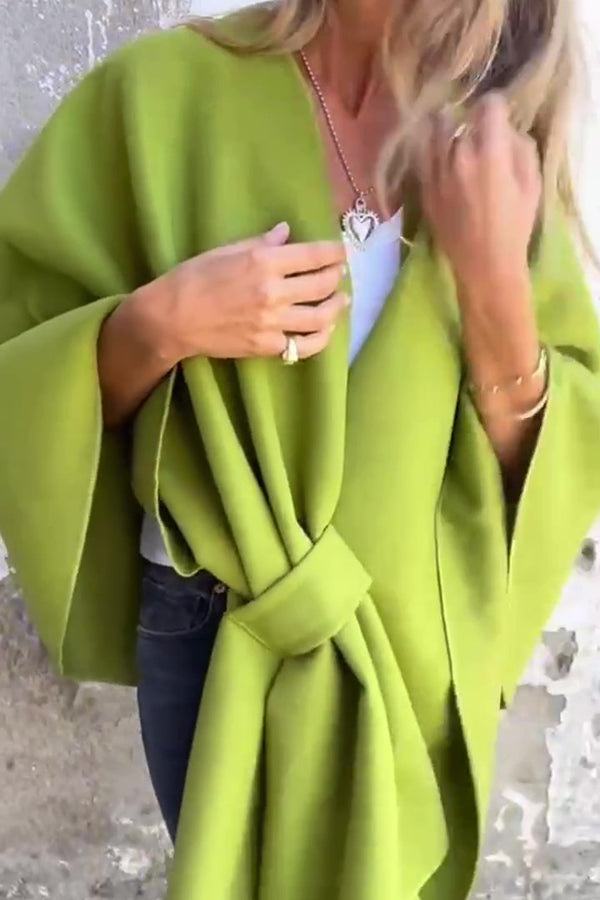 WW | Cozy, loose V-neck stole cape jacket