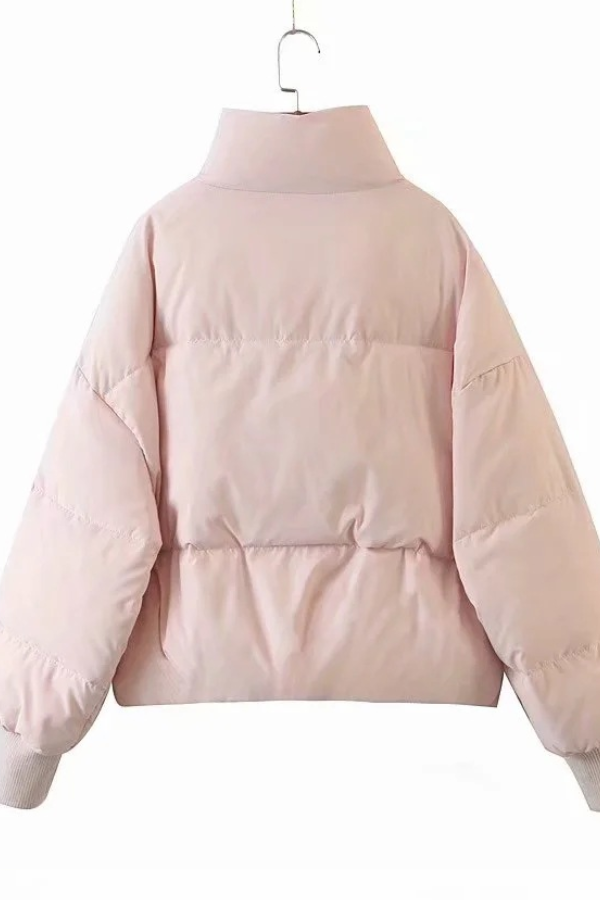 WW | Collar Zipper Pocket Thick Warm Cotton Jacket