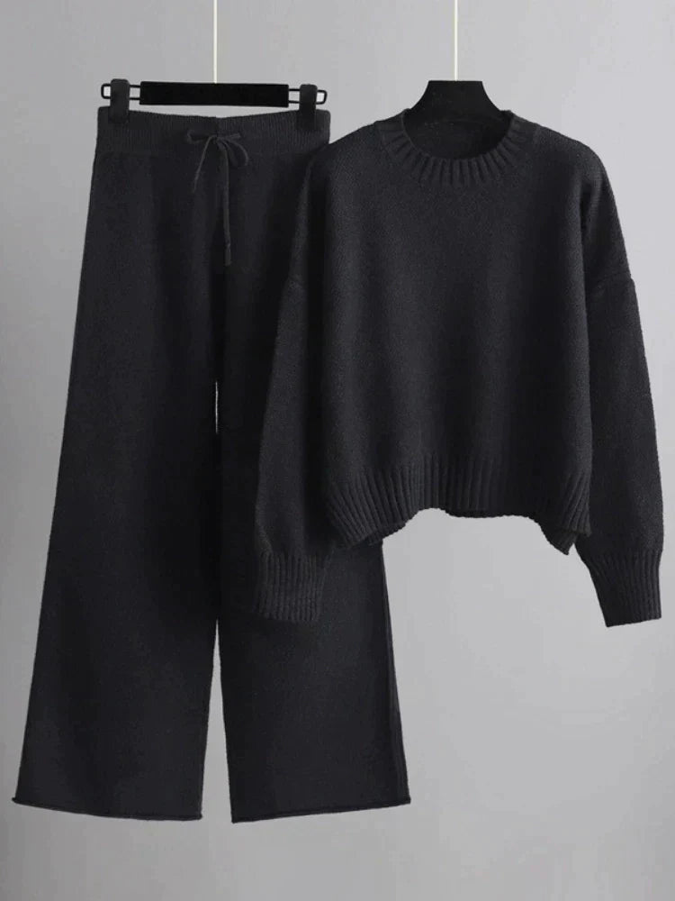 WW | Winter Knit Duo: Sweater & Wide-Leg Pants Set