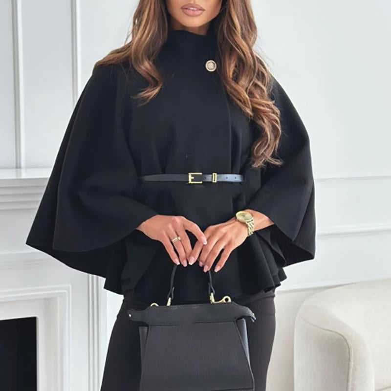 WW | Women's cape with belt – Elegant top with a wide cut