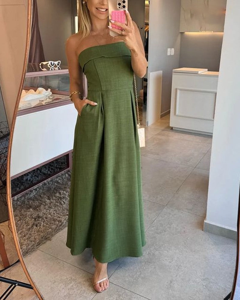 Annie – Elegant Off-the-Shoulder Midi Dress