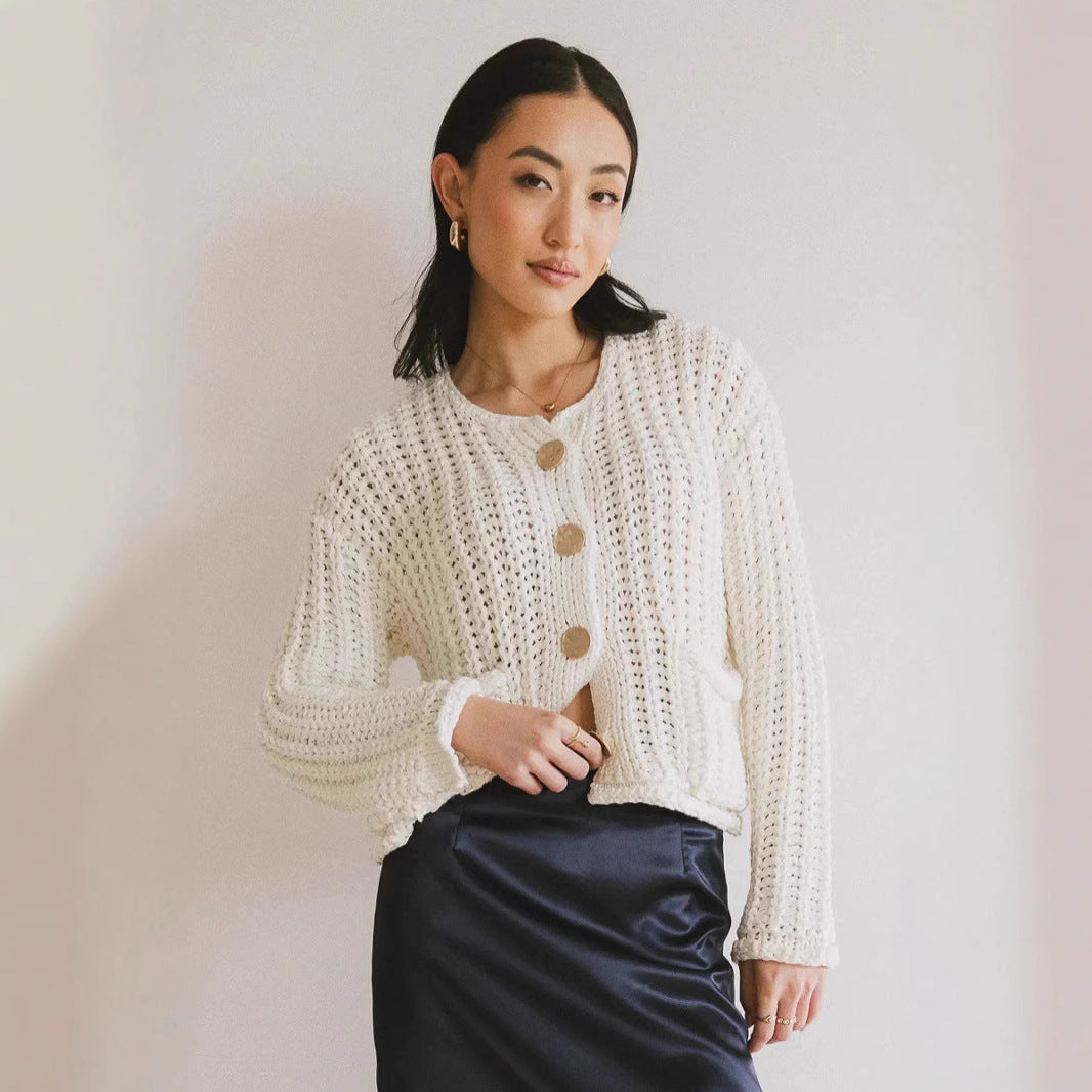 WW | Cozy Chic Damenstrickjacke mit Knöpfen und Taschen