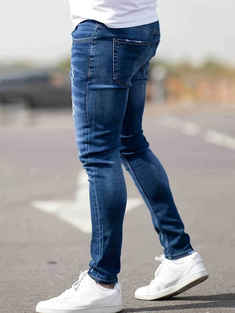 WW | Skinny Fit Jeans with Rips - Stretch Denim Pants for Everyday & Streetwear Style