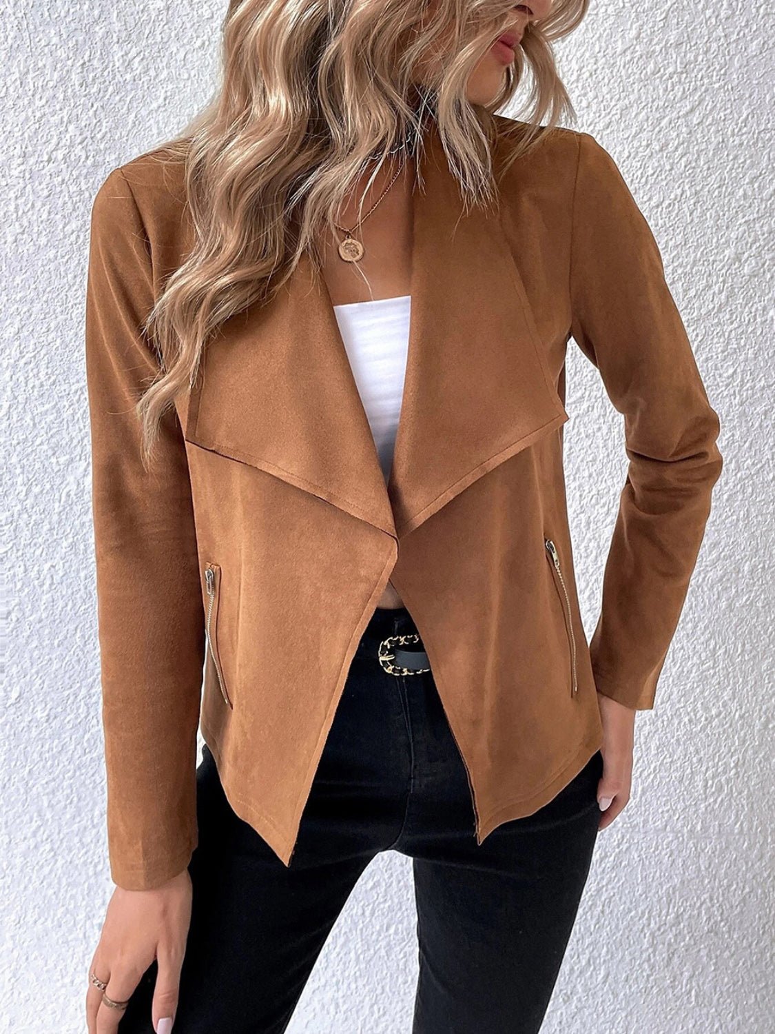 WW | Kunstlederjacke - Leicht & Schick - Offenes Vorderdesign - Vielseitige Schicht