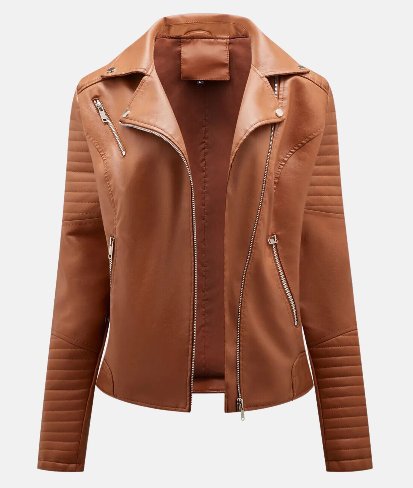WW | Stylish women's biker jacket made of imitation leather