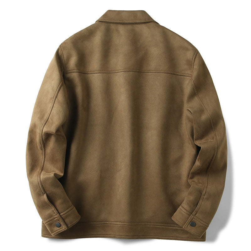 WW | Lässige; Wildlederjacke mit Revers
