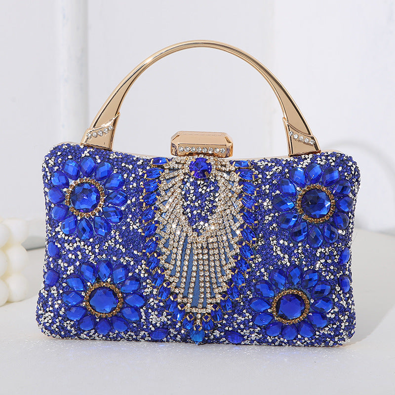 WW Metallic Handcrafted Diamond-Inlaid Evening Bag