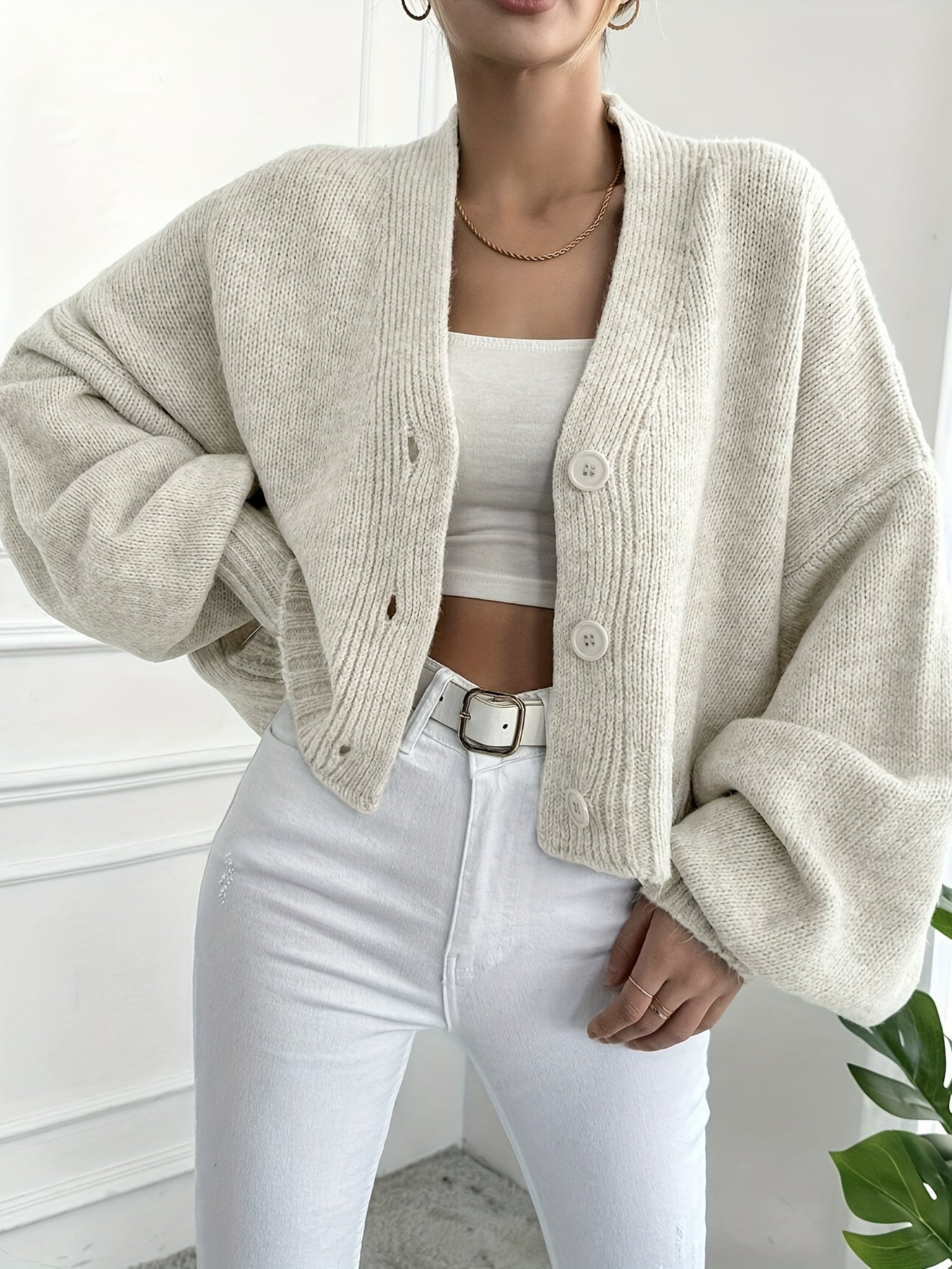 WW | warmer Baumwoll-Woll-Cardigan für Damen - Perfekt für den Alltag