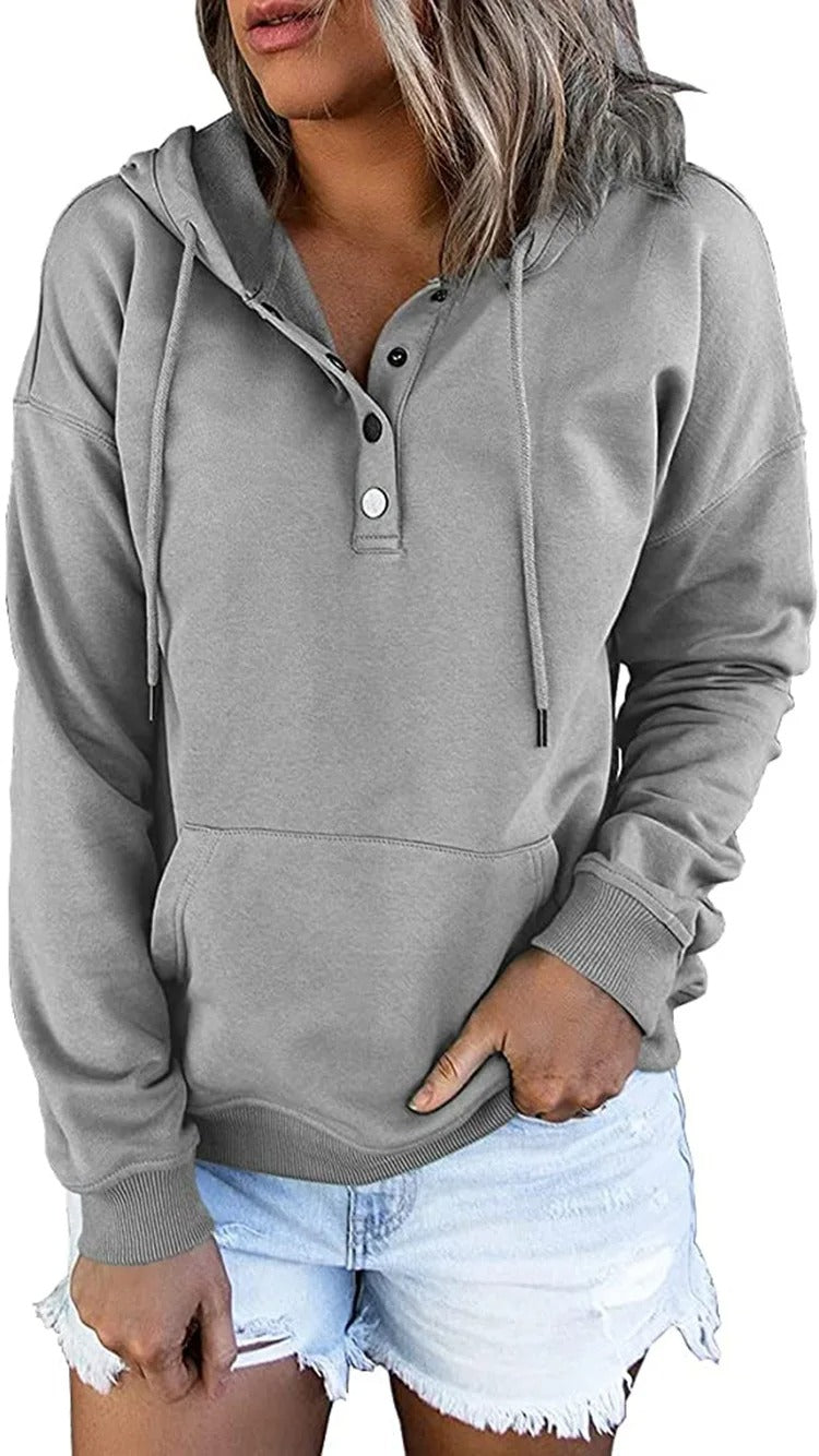 WW | Damen Hoodie aus Wolle mit Knopf