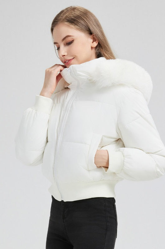 WW | Kapuzenjacke mit Kunstpelzkragen