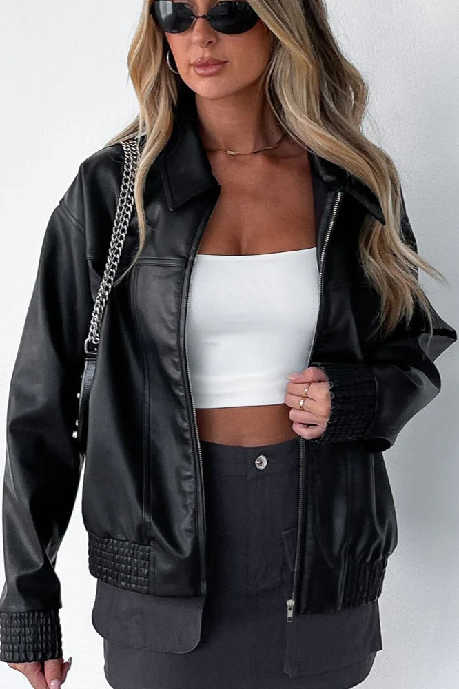 WW | Leder Baseballjacke
