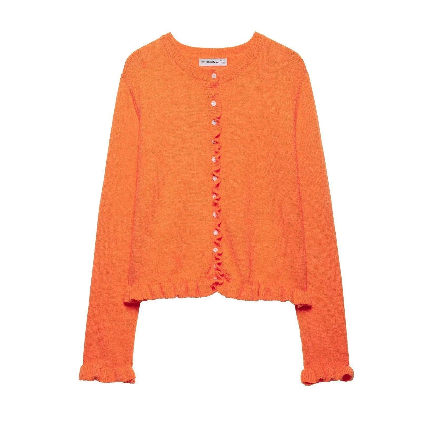 WW | Ruffled women's cardigan with buttons, chic layered top