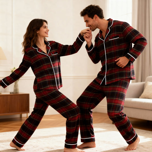 WW | Christmas Red Plaid Button-Front Family Pajama Sets