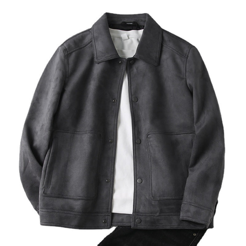 WW | Lässige; Wildlederjacke mit Revers