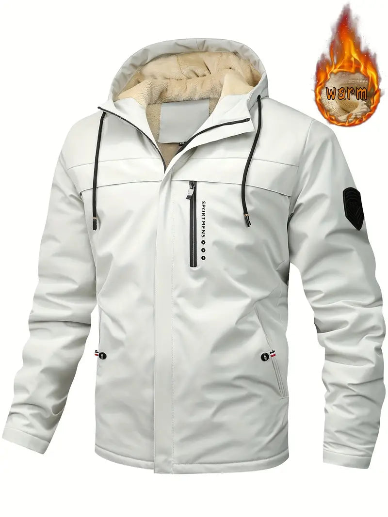 WW | Warm and Waterproof Winter Jacket with Hood and Pockets for Men - Perfect for Outdoor Activities
