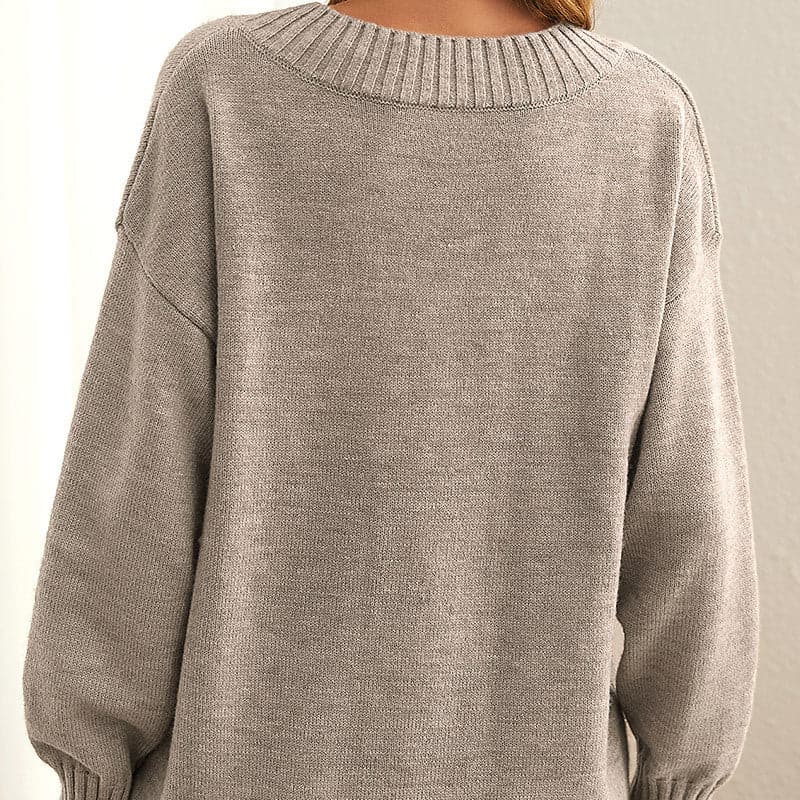 WW | V-Ausschnitt Strick Weich Und Bequem Langarm Entspannt Fit