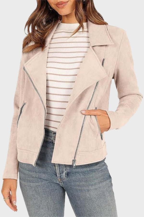 WW | Suede Cropped Biker Jacket