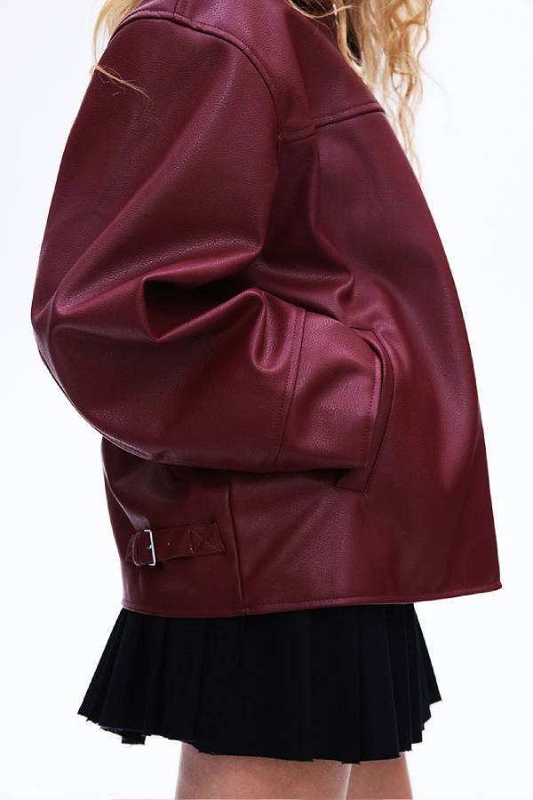 WW | Revers Langarm Pocket Reißverschluss Lederjacke