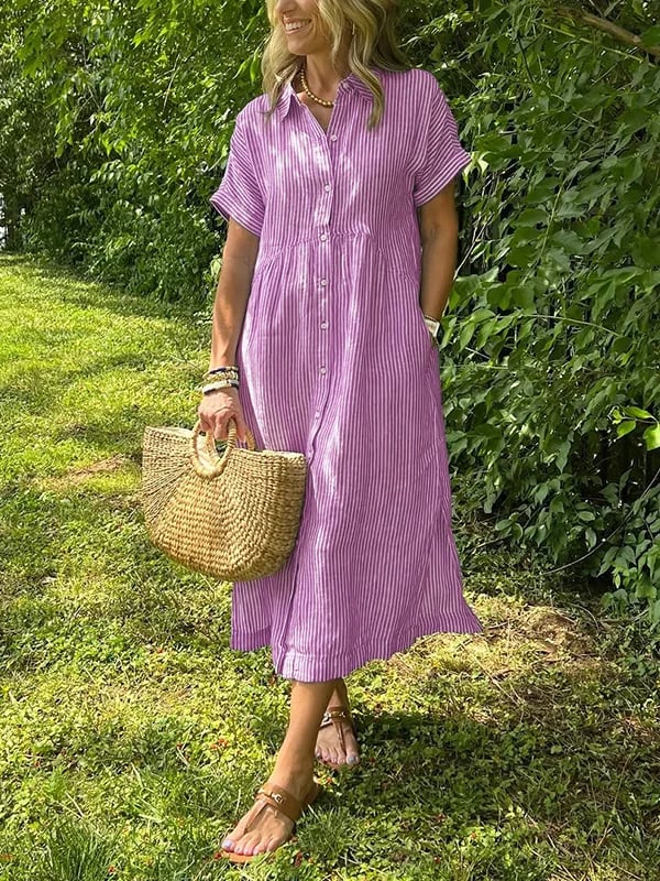 Amirah™ | Elegant Stripe Dress