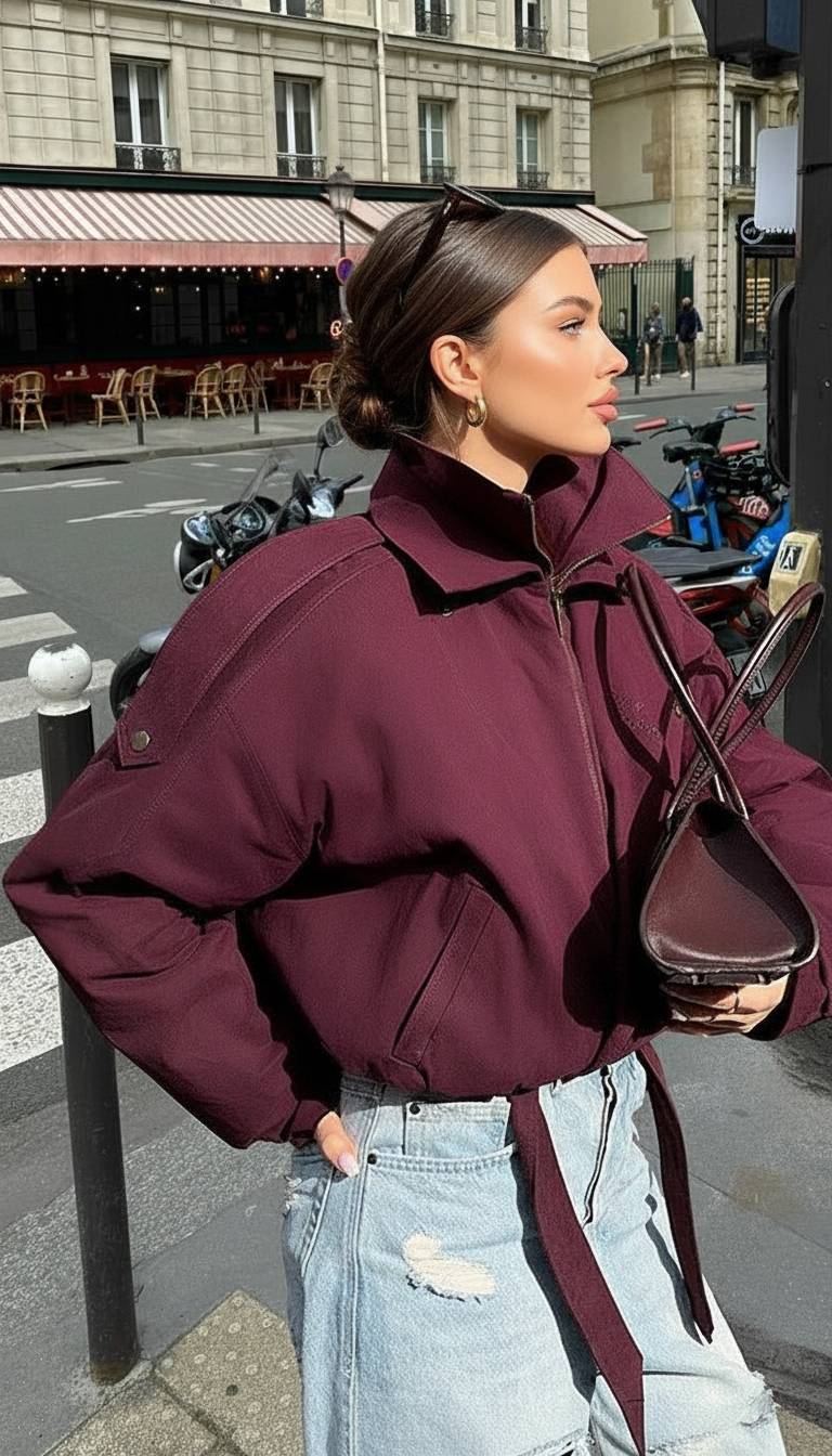 WW | Locker Kurze Stehkragenjacke