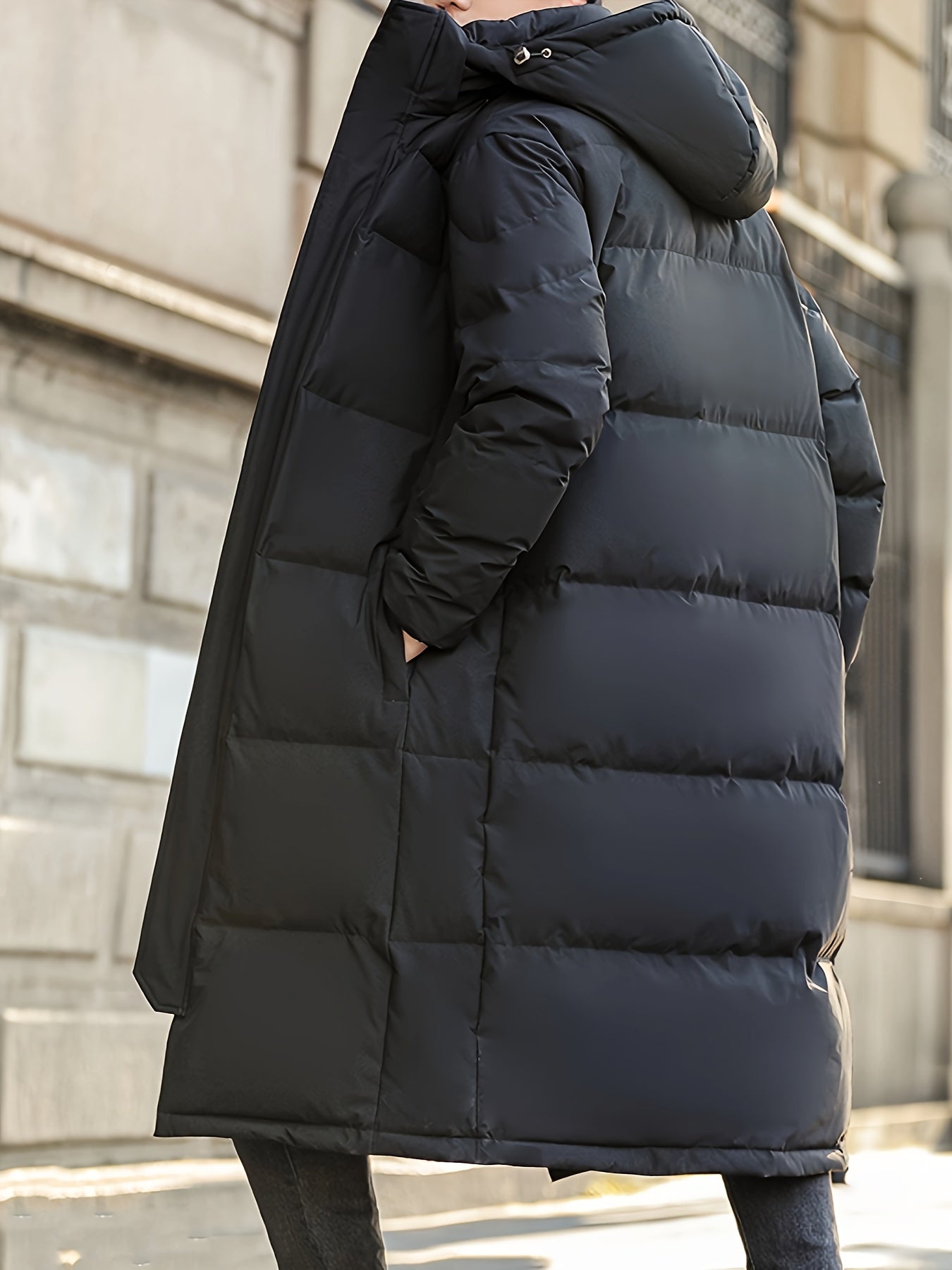 WW | Long Hooded Down Winter Jacket for Men - Perfect for Outdoor Activities