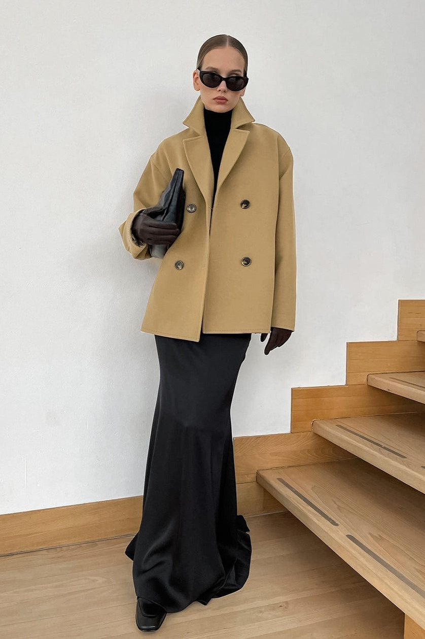 WW | Braune Doppelreiher-Wolljacke
