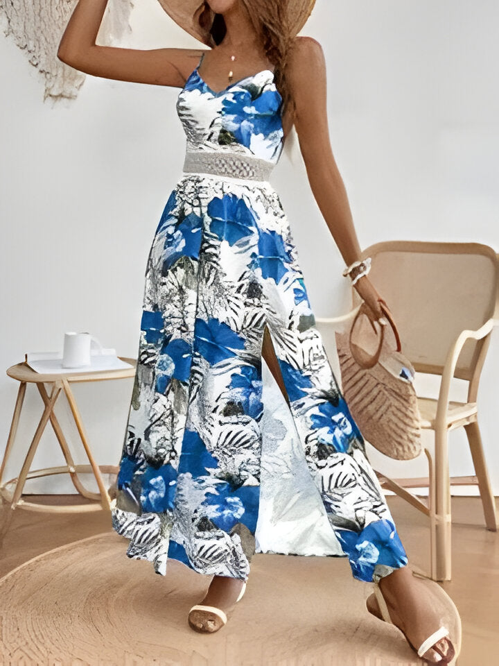 WW | Elegantes Ärmelloses Geteiltes Kleid Für Frauen