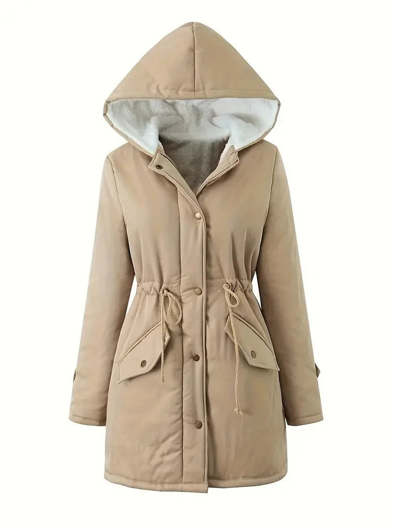 WW | Fleece Lined Parka - Warm & Lightweight - Adjustable Waist - Casual Winter Wear