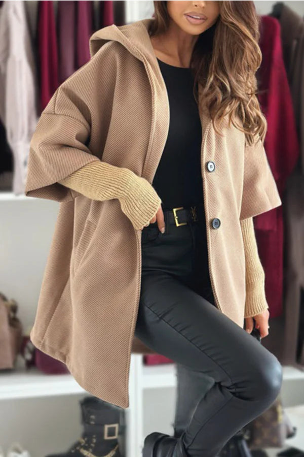 WW | Farbe Lockere Tasche Kapuzenjacke mit langen Ärmeln